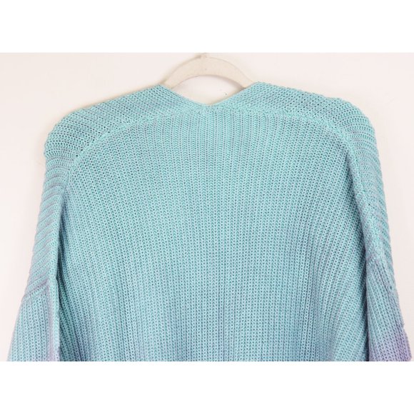 NWT Free People Come Together Cardigan Longline Sweater Ombre Crystal Cove M - Picture 12 of 14